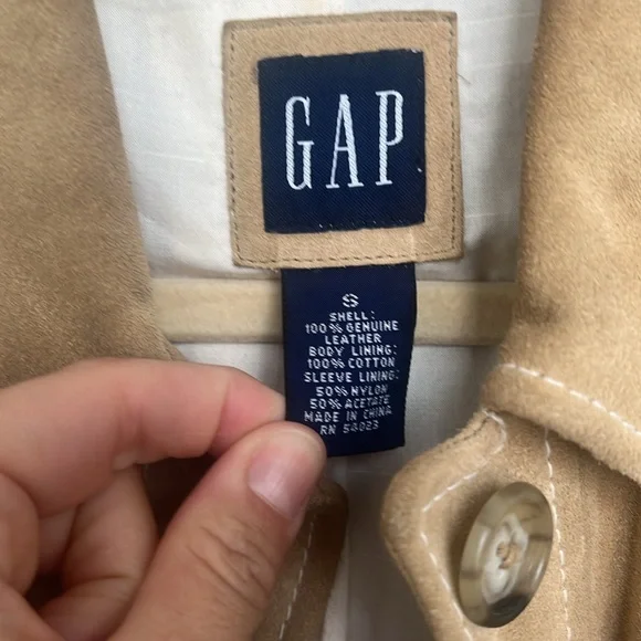 Gap Vintage Suede Jacket Tan S - Picture 11 of 16